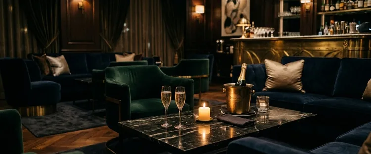 Exclusive Barcelona bar with a sophisticated night-time atmosphere